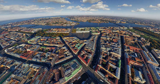 摄影团队拍摄世界各大城市的空中全景图