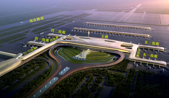 武汉天河机场T3航站楼西指廊钢结构开吊_新浪